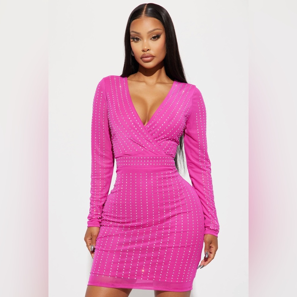 Pink rhinestone dress